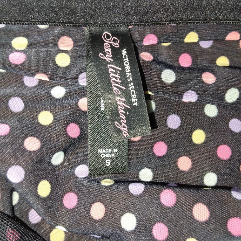 Vtg Victoria's Secret Sexy Little Thing Multi-Colored Polka Dot Dress Size S - Picture 9 of 14